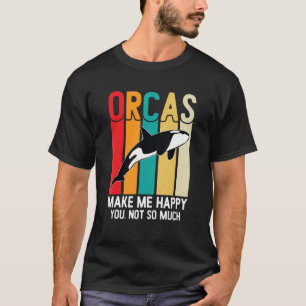Camiseta Orcas Me Torna Feliz Vintage Orca Killer Whale Fam