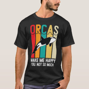 Camiseta Orcas Me Torna Feliz Vintage Orca Killer Whale Fam
