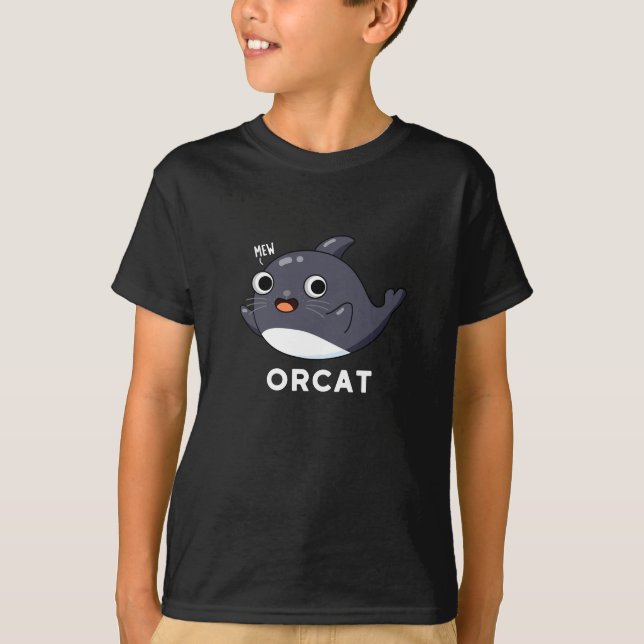 Camiseta Orcat Funny Orca Pun Dark BG (Frente)