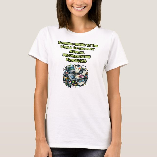 Camiseta Ordem em Processos Complexos de Documentação Médic (Frente)