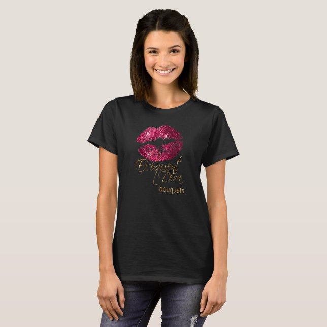 Camiseta Ordem Personalizada - Lábios Rosa Quente (Frente Completa)