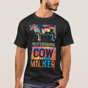 Camiseta Ordenhador Profissional de Vaca Fazendeiro de Lati