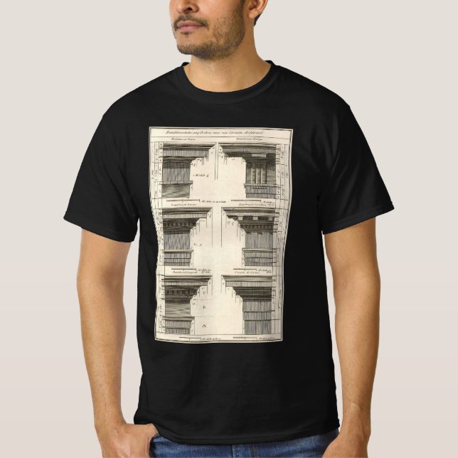 Camiseta Ordens de Arquitetura, Tabulações Vintage (Frente)