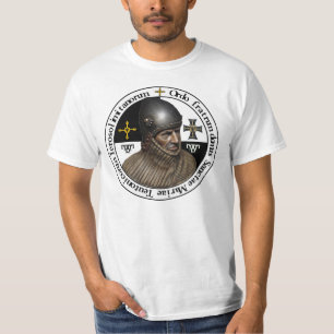 Camiseta Ordo teutonicus Shirt com uma cabeça de cavaleiro