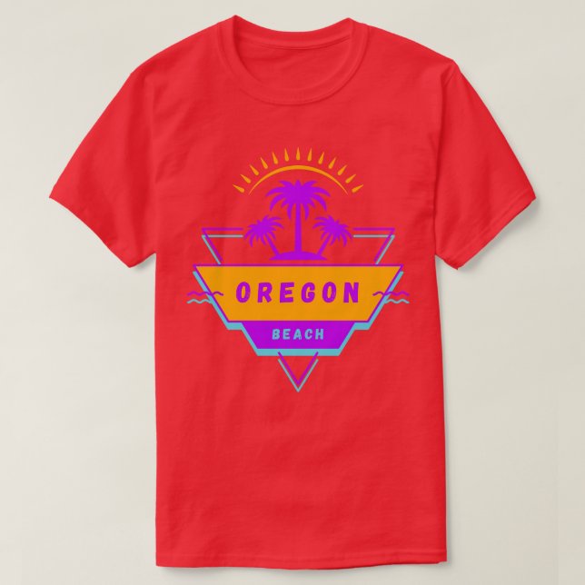 Camiseta Oregon Beach Vibes 80s 90s (Frente do Design)
