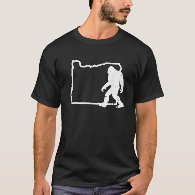 Camiseta Oregon Bigfoot Hunter Sasquatch Pacífico Noroeste (Frente)
