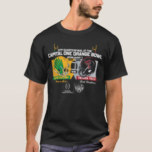 Camiseta Oregon Ducks vs Texas Tech Red Raiders CFP Laranja