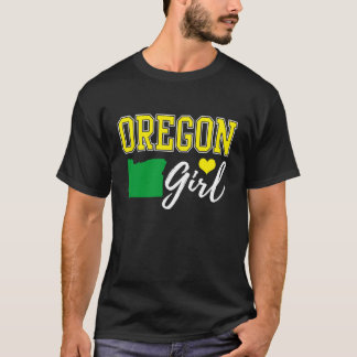 Camiseta Oregon Girl Heart Map Shape Souvenir Gift for Wome