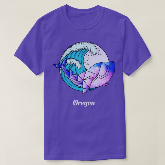 Camiseta Oregon Japanese Paint Geometric Orca Killer Whale  (Frente do Design)