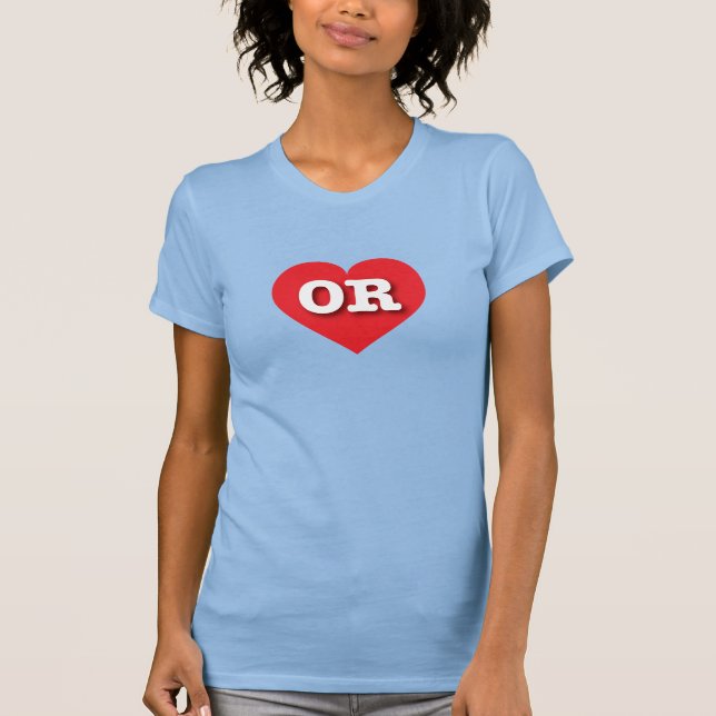 Camiseta Oregon Red Heart - Eu amo OR (Frente)