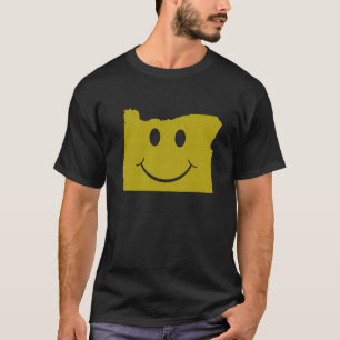 Camiseta Oregon Shaped Happy Face Amarelo Pé-Web Orégôni