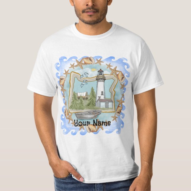 Camiseta Oregon Shells Lighthouse (Frente)