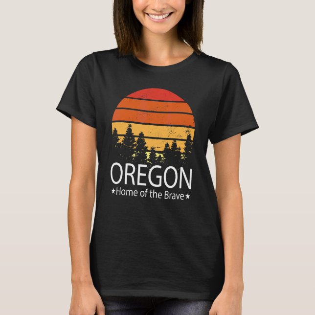 Camiseta Oregon State Home Of The Brave Oregon Love (Frente)