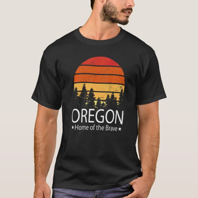 Camiseta Oregon State Home Of The Brave Oregon Love (Frente)