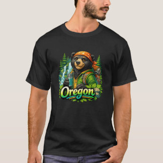 Camiseta Oregon Trilha Urso Floresta Cachoeira