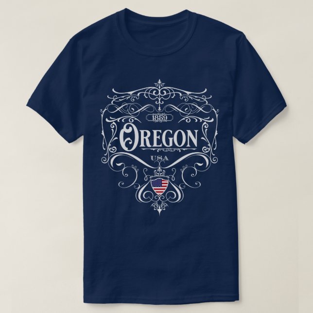 Camiseta Oregon Vintage design 1 (Frente do Design)