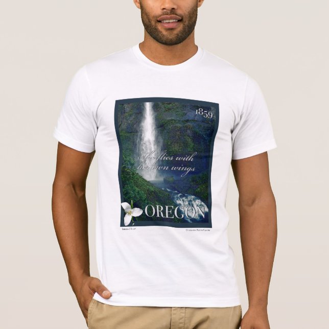Camiseta Oregon Waterfall Poster (Frente)