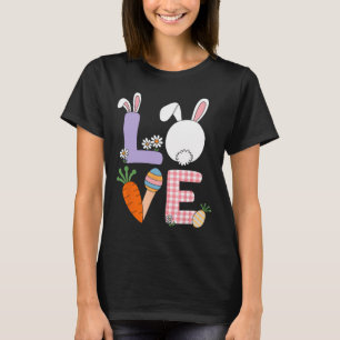Camiseta Orelhas de Coelho de Amor de Páscoa Primavera