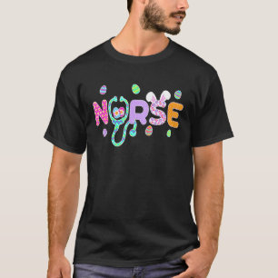 Camiseta Orelhas de coelho de enfermeira da Páscoa fofa Ovo