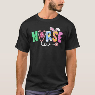 Camiseta Orelhas de coelho de enfermeira da Páscoa fofa Ovo