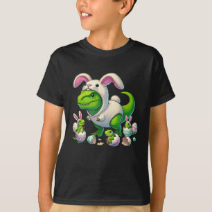 Camiseta Orelhas de coelho de Páscoa T-rex Fantasia engraça