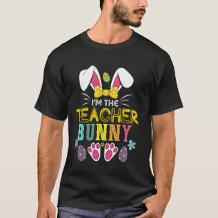 Camiseta Orelhas de Coelho de Professora de Páscoa Falso de