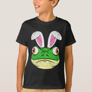 Camiseta Orelhas de Coelho de Rã Páscoa Fofo Anfíbio Animal