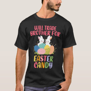 Camiseta Orelhas de Coelho Fofas Trocarão Irmão por Doces d