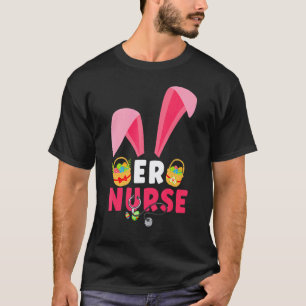 Camiseta Orelhas de Coelho Fofo Enfermeira Ovos Dia Feliz d