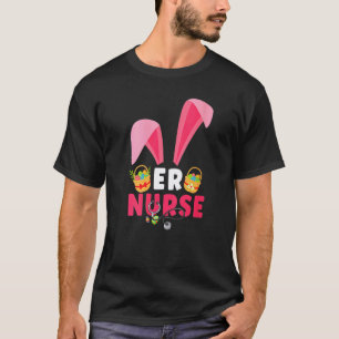Camiseta Orelhas de Coelho Fofo Enfermeira Ovos Dia Feliz d