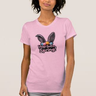 Camiseta Orelhas de Coelho Hop Into Spring Easter 