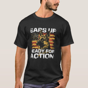 Camiseta Orelhas de Pastor Alemão Patriota Pai de Cachorro