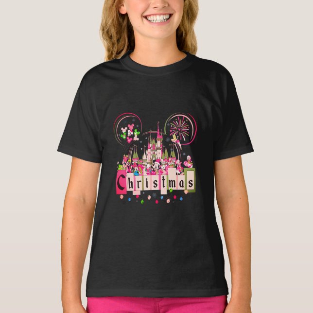 Camiseta Orelhas do Mickey Mouse, Castelo e Personagens da  (Frente)