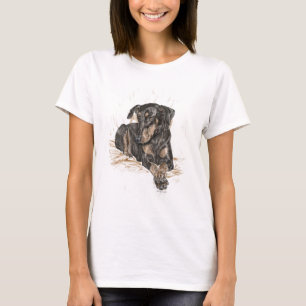 Camiseta Orelhas naturais do cão do Doberman