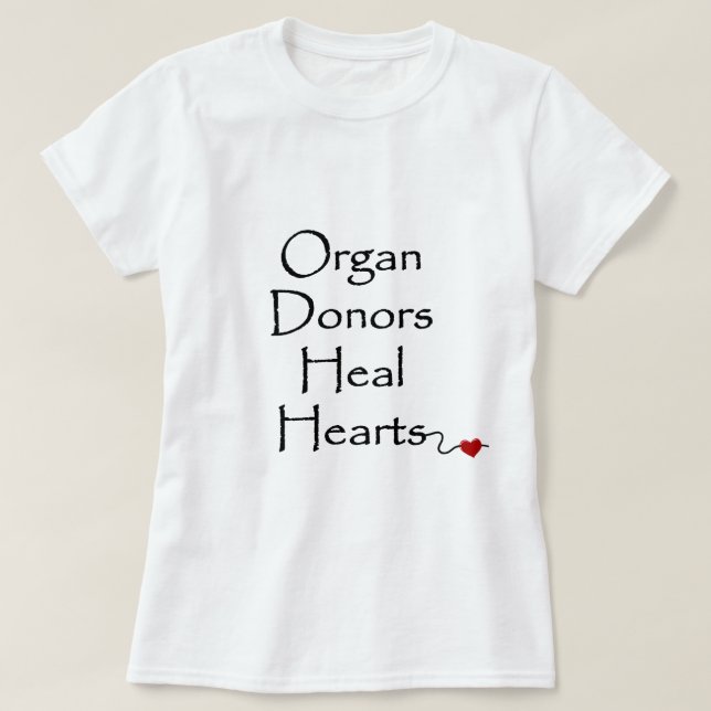 Camiseta Organ Donors Heat Black Script Typografia (Frente do Design)