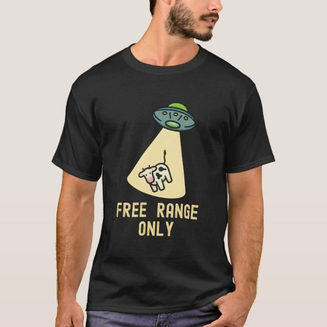 Camiseta Organic Food Ufo Alien Abduction Cow (Frente)