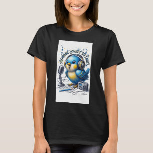 Camiseta Orgânica ADOM's Sweet Melody Pássaro Azul