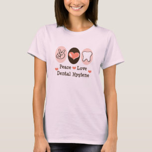Camiseta orgânica da higiene dental do amor da pa