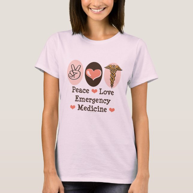 Camiseta Orgânica de Medicina de Emergência Peace  (Frente)