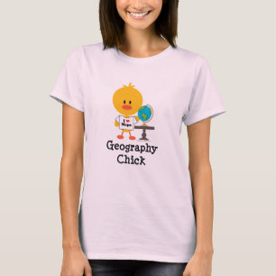 Camiseta orgânica do pintinho da geografia