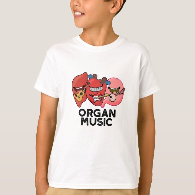 Camiseta Orgânica Música Engraçada Anatomia Corpo Peças Pun (Frente)