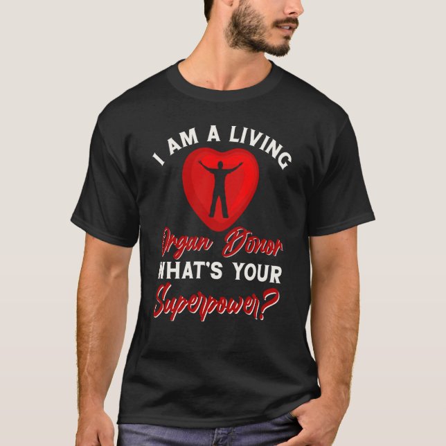 Camiseta Orgão Doador de Órgãos Cirurgia de transplante de  (Frente)