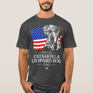 Camiseta Orgulha Catahoula Leopard Dog Pai bandeira america