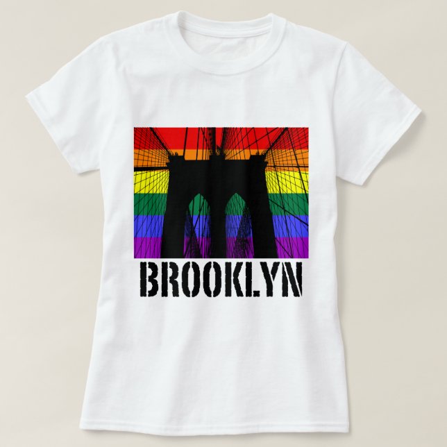 Camiseta Orgulho 2 da silhueta da ponte de Brooklyn (Frente do Design)
