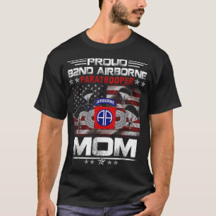 Camiseta Orgulho 82º Paraquedista Aéreo Mãe Bandeira Americ