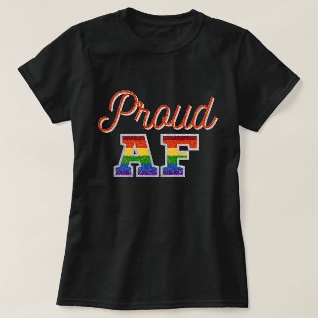 Camiseta Orgulho AF Laranja Arco-Íris Brilhante (Frente do Design)