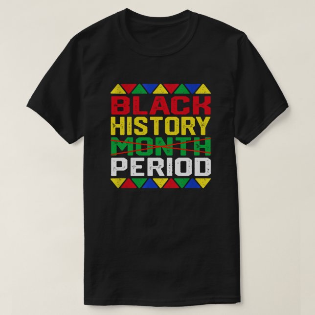 Camiseta Orgulho Africano do Período da História Negra (Frente do Design)