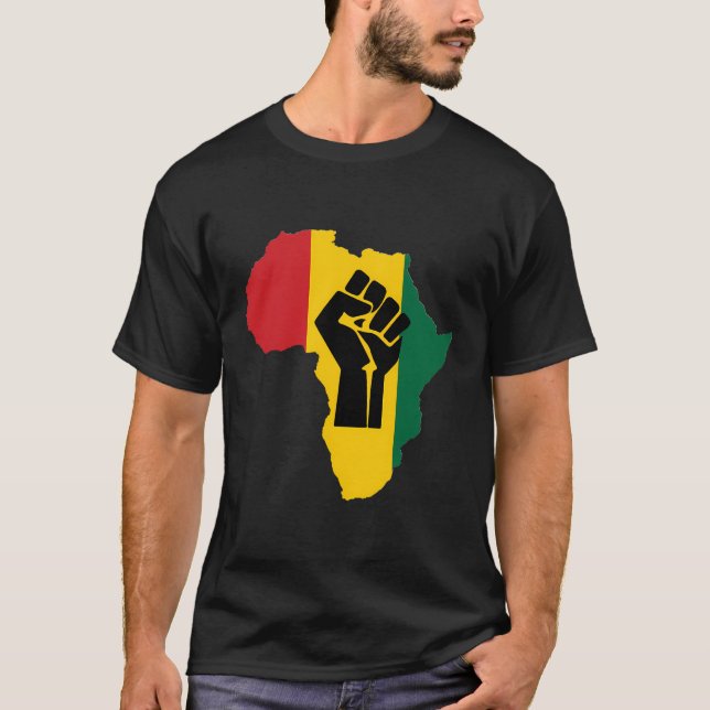 Camiseta Orgulho Africano do Poder Negro - Raízes Africanas (Frente)