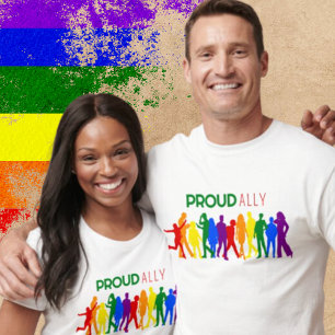 Camiseta Orgulho Ally Orgulho gay Mistura Gênero Silhouette