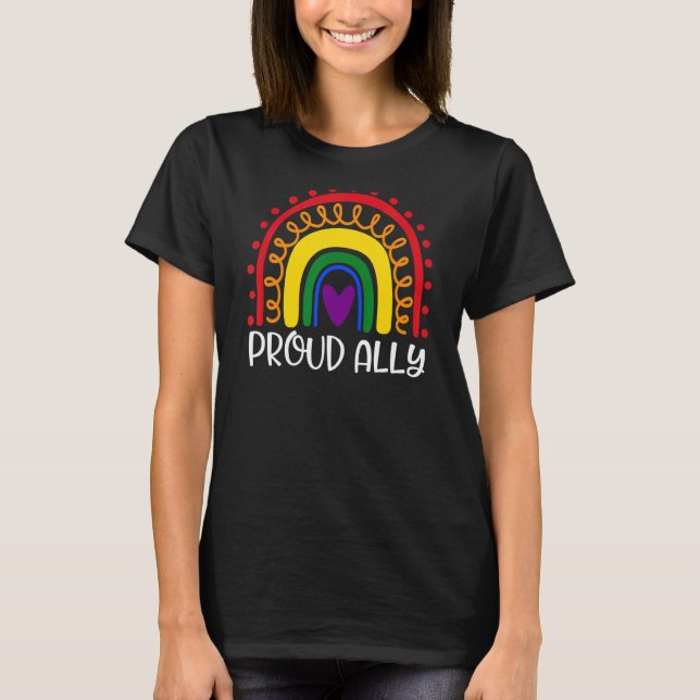 Camiseta Orgulho Ally Rainbow Gay Lésbicas Transgender Lgbt (Frente)